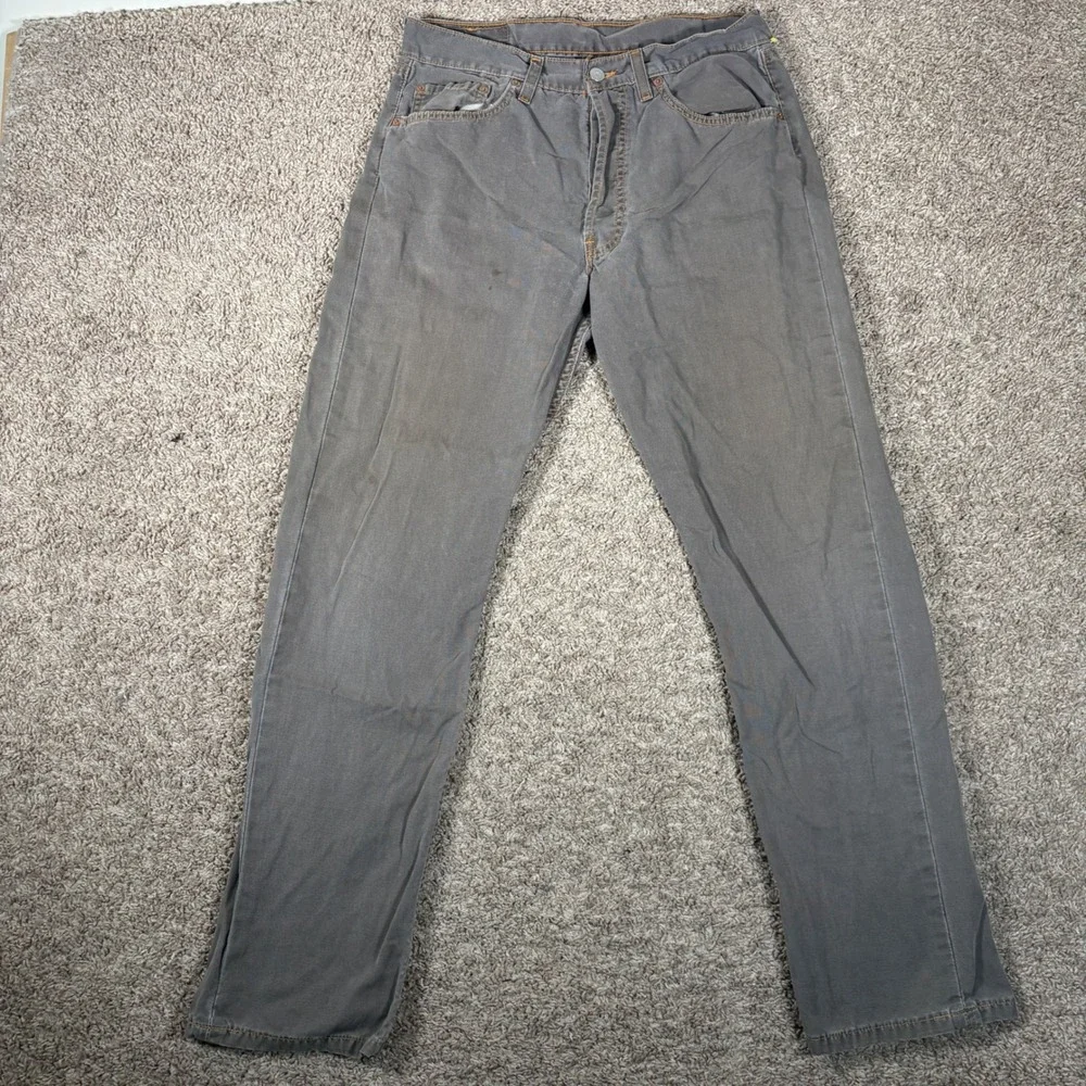 Vintage Levis 501 Mens 32x30 Charcoal Grey Brown Canvas Jeans Made in USA 1999